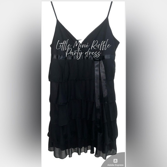 Charlotte Russe Dresses & Skirts - Romantic Goth Charlotte Russe Black Tiered Ruffle Chiffon Mini Dress Y2K Party